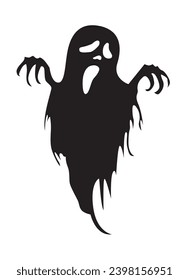 A terrifying ghost on a white background in illustrator