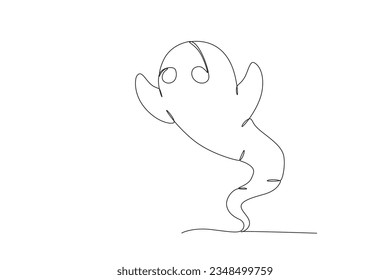 A terrifying ghost shadow. Ghost one-line drawing