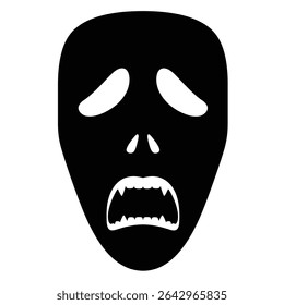 Terrifying scream halloween mask vector illustration.