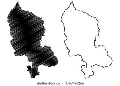 Territoire de Belfort Department (France, French Republic, Bourgogne-Franche-Comte region, BFC) map vector illustration, scribble sketch Territoire de Belfort map
