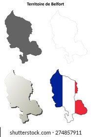 Territoire de Belfort (Franche-Comte) outline map set