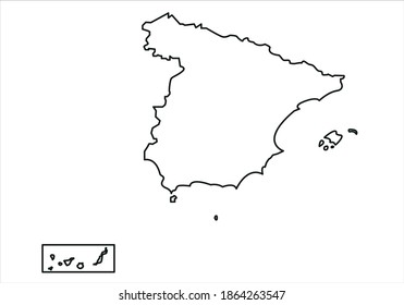 
Territories of Spain on white background