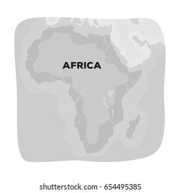Territory of Africa.African safari single icon in monochrome style vector symbol stock illustration web.