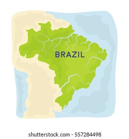 Territory of Brazil icon in cartoon style isolated on white background. Brazil country symbol stock vector illustration.