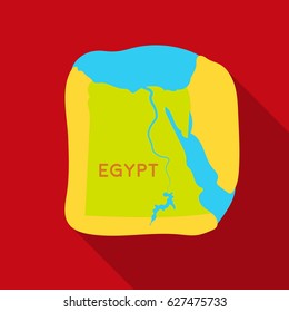 Territory of Egypt icon in flat style isolated on   background. Ancient Egypt symbol stock vector illustration.