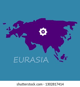 Territory of Eurasia. Vector Illustration