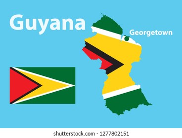 territory and flag of Guyana