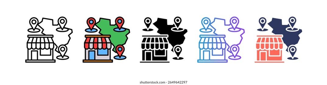 Ícone de território Ilustração de vetor múltiplo