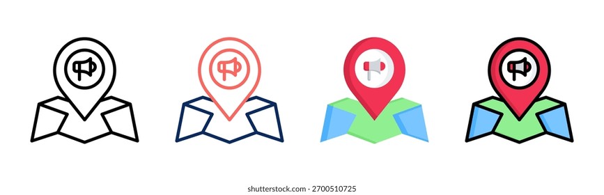 Ícone Território definir coleção de vários estilos