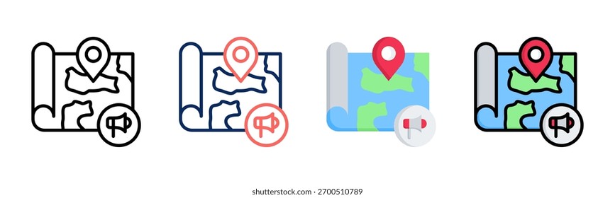 Ícone Território definir coleção de vários estilos