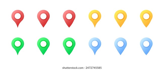 Territory Point Set Icons. Flat style. Vector icons.