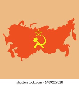 The territory of the Soviet Union. Isolated illustration on a white background.