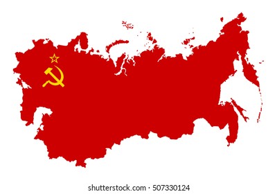 The territory of the Soviet Union. Isolated illustration on a white background.