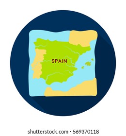 Territory of Spain icon in flat style isolated on white background. Spain country symbol stock vector illustration.