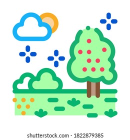 territory of well-groomed forest icon vector. territory of well-groomed forest sign. color symbol illustration