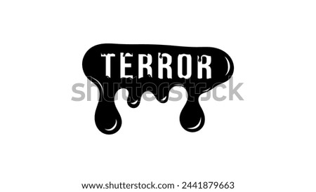 Terror emblem, black isolated silhouette