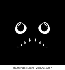 Terror face on dark background design