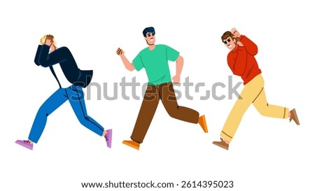 terror frightened man vector. dread phobia, worry horror, scare unease terror frightened man character. people flat cartoon illustration