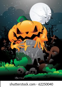 terror halloween pumpkin vector