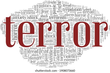 Terror vector illustration word cloud isolated on a white background.