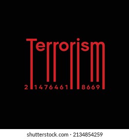 Terrorism bar code concept. Vector illustration. Black background