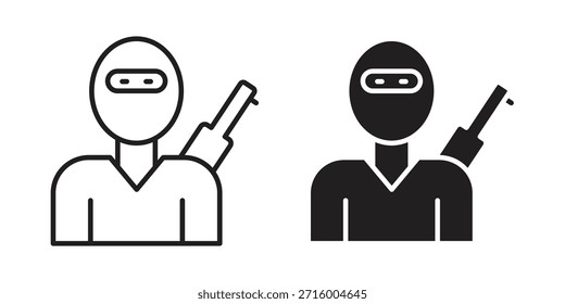 Conceito de ícone de terrorismo para infográfico, site ou aplicativo.