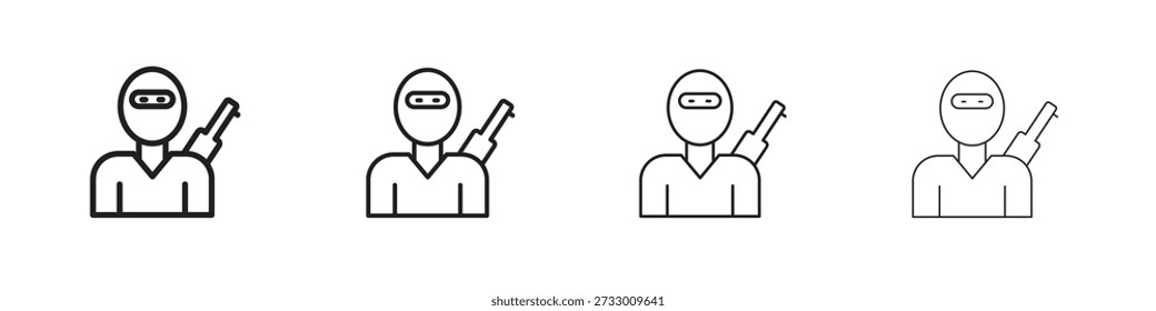 Design-Vorlage für das Symbol des Terrorismus für Web- und mobile Benutzeroberflächenelemente
