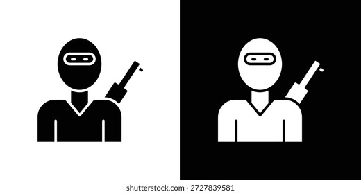 Terrorismus-Symbol, flache Vektorgrafik. Einfache schwarze Symbole