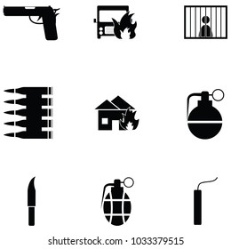 terrorism icon set