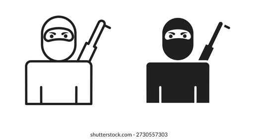Terrorism icon set. minimal logotype web element pack.