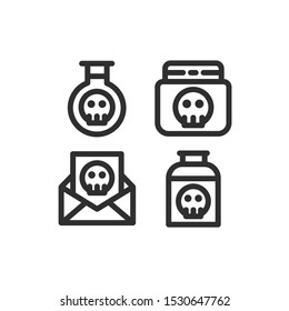 Terrorism icon set , Terror, Poison, Toxic, Bottle , Vector Illustration
