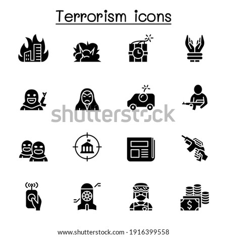 Terrorism icon set vector illustration graphic design