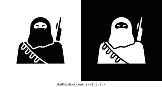 Terrorismus Symbol Silhouette Vektor flache Illustration Design Pack.