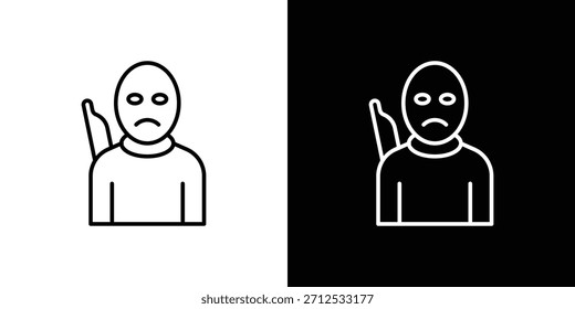 Icono del terrorismo. Símbolo plano simple. Ilustración de pictograma de contorno negro perfecto