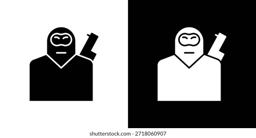 Ícone de terrorismo. Pictograma simples de alta qualidade. Estilo sólido moderno