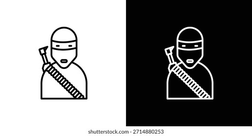 Ícone de terrorismo no estilo de linha de traçado moderno. Conjunto do vetor de ícone do Website.