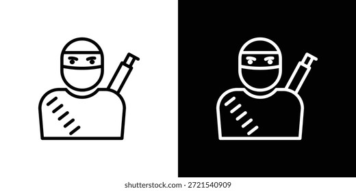 Icono de terrorismo en estilo lineal delgado de trazo de moda.