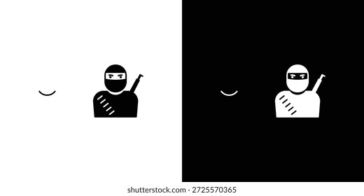 Icono de terrorismo en estilo lineal delgado de trazo de moda.