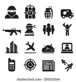 Terrorism Icons Set