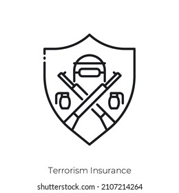 Terrorism Insurance icon. Outline style icon design isolated on white background