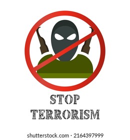 Terrorism Stop Icon, Counter-terrorism Concept, Vector Illustration