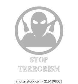 Terrorism Stop Icon, Counter-terrorism Concept, Vector Illustration