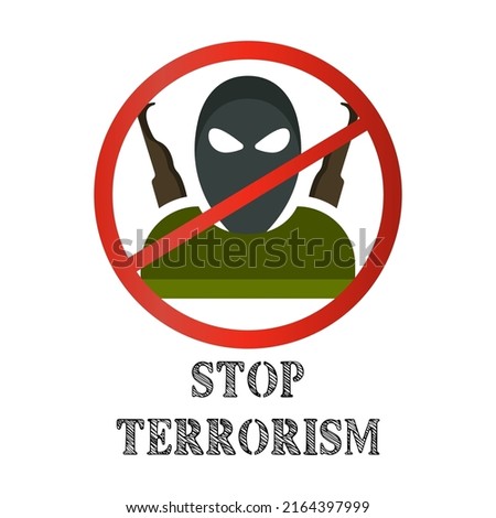 Terrorism stop icon, counter-terrorism concept, vector illustration