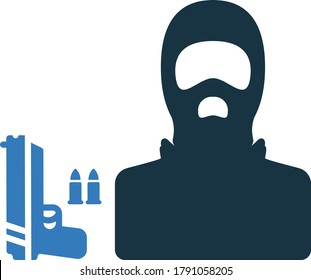 Terrorism, terrorist icon / vector graphics