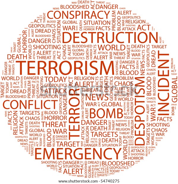 Terrorism Word Collage On White Background Stock Vector (Royalty Free
