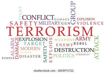 TERRORISM WORD HIGH DEFINITION ILLUSTRATION.