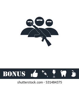 Terrorist balaclava mask icon flat. Vector illustration symbol and bonus pictogram