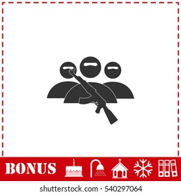 Terrorist balaclava mask icon flat. Simple vector symbol and bonus icon