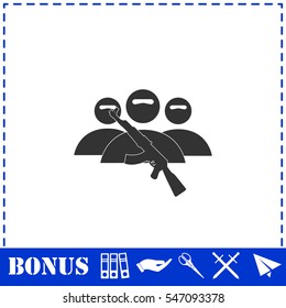 Terrorist balaclava mask icon flat. Simple vector symbol and bonus icon