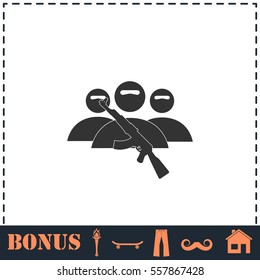 Terrorist balaclava mask icon flat. Simple vector symbol and bonus icon